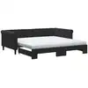 Image de vidaXL Lit de jour extensible avec matelas noir 100x200 cm velours