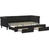Image de vidaXL Lit de jour extensible avec tiroirs noir 80x200 cm velours
