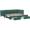 Image de vidaXL Lit de jour extensible avec tiroirs vert foncé 90x200 cm velours