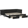 Image de vidaXL Lit de jour extensible avec tiroirs noir 90x200 cm velours