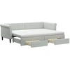 Image de vidaXL Lit de jour extensible avec tiroirs gris clair 80x200 cm velours