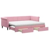 Image de vidaXL Lit de jour extensible avec tiroirs rose 80x200 cm velours