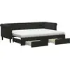 Image de vidaXL Lit de jour extensible avec tiroirs noir 80x200 cm velours
