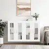 Image de vidaXL Armoires murales 2 pcs. Blanc Bois composite