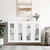 Image de vidaXL Armoires murales 2 pcs. Blanc Bois composite