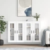 Image de vidaXL Armoires murales 2 pcs. Blanc Bois composite