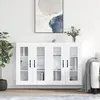 Image de vidaXL Armoires murales 2 pcs. Blanc Bois composite