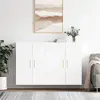 Image de vidaXL Armoires murales 2 pcs. Blanc Bois composite