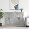 Image de vidaXL Armoires murales 2 pcs. Gris béton Bois composite