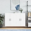 Image de vidaXL Armoires murales 2 pcs. Blanc Bois composite