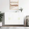 Image de vidaXL Armoires murales 2 pcs. Blanc Bois composite
