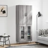 Image de vidaXL Highboard Gris Sonoma 69,5x34x180 cm Matériau dérivé du bois