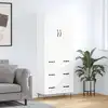 Image de vidaXL Highboard blanc 69,5x34x180 cm Bois composite