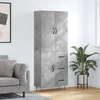 Image de vidaXL Highboard gris béton 69,5x34x180 cm Bois composite