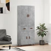 Image de vidaXL Highboard gris béton 69,5x34x180 cm Bois composite