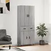 Image de vidaXL Highboard Gris Sonoma 69,5x34x180 cm Matériau dérivé du bois