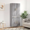 Image de vidaXL Highboard Gris Sonoma 69,5x34x180 cm Matériau dérivé du bois