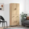 Image de vidaXL Highboard chêne Sonoma 69,5x34x180 cm Matériau dérivé du bois