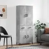 Image de vidaXL Highboard gris béton 69,5x34x180 cm Bois composite