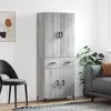 Image de vidaXL Highboard Gris Sonoma 69,5x34x180 cm Matériau dérivé du bois