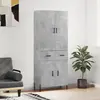 Image de vidaXL Highboard gris béton 69,5x34x180 cm Bois composite