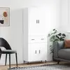 Image de vidaXL Highboard blanc 69,5x34x180 cm Bois composite