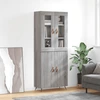 Image de vidaXL Highboard Gris Sonoma 69,5x34x180 cm Matériau dérivé du bois