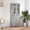 Image de vidaXL Highboard gris béton 69,5x34x180 cm Bois composite