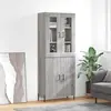 Image de vidaXL Highboard Gris Sonoma 69,5x34x180 cm Matériau dérivé du bois