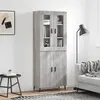Image de vidaXL Highboard Gris Sonoma 69,5x34x180 cm Matériau dérivé du bois