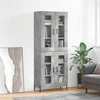 Image de vidaXL Highboard gris béton 69,5x34x180 cm Bois composite