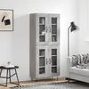 Image de vidaXL Highboard Gris Sonoma 69,5x34x180 cm Matériau dérivé du bois