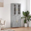 Image de vidaXL Highboard gris béton 69,5x34x180 cm Bois composite