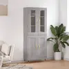 Image de vidaXL Highboard Gris Sonoma 69,5x34x180 cm Matériau dérivé du bois