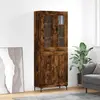 Image de vidaXL Highboard chêne fumé 69,5x34x180 cm bois composite