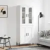 Image de vidaXL Highboard blanc 69,5x34x180 cm Bois composite