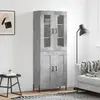 Image de vidaXL Highboard gris béton 69,5x34x180 cm Bois composite