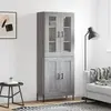 Image de vidaXL Highboard Gris Sonoma 69,5x34x180 cm Matériau dérivé du bois