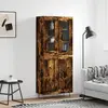 Image de vidaXL Highboard chêne fumé 69,5x34x180 cm bois composite