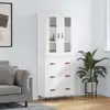 Image de vidaXL Highboard blanc 69,5x34x180 cm Bois composite