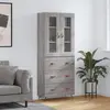 Image de vidaXL Highboard Gris Sonoma 69,5x34x180 cm Matériau dérivé du bois