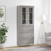 Image de vidaXL Highboard Gris Sonoma 69,5x34x180 cm Matériau dérivé du bois
