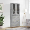 Image de vidaXL Highboard gris béton 69,5x34x180 cm Bois composite