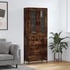 Image de vidaXL Highboard chêne fumé 69,5x34x180 cm bois composite