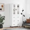 Image de vidaXL Highboard blanc 69,5x34x180 cm Bois composite