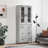 Image de vidaXL Highboard gris béton 69,5x34x180 cm Bois composite