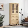 Image de vidaXL Highboard chêne Sonoma 69,5x34x180 cm Matériau dérivé du bois