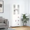 Image de vidaXL Highboard blanc 69,5x34x180 cm Bois composite
