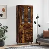 Image de vidaXL Highboard chêne fumé 69,5x34x180 cm bois composite