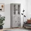 Image de vidaXL Highboard Gris Sonoma 69,5x34x180 cm Matériau dérivé du bois